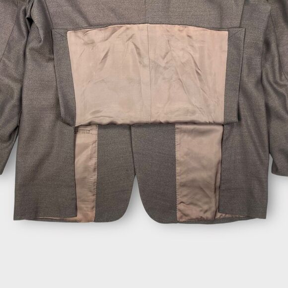 Ermenegildo Zegna Blazer Mens 48R Trofeo Roma Textured Brown Sport Jacket Vented - Picture 9 of 15